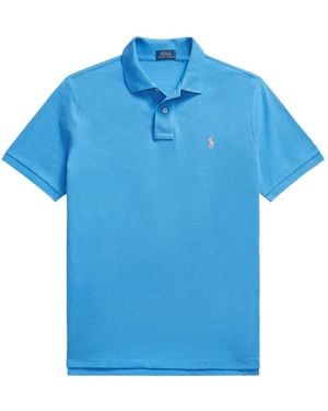 Polo Ralph Lauren Logo-Embroidered Piqué Polo Shirt - Blue