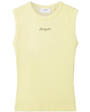 Axel Arigato Ribbed Scoop-Neck Tank Top - Yellow