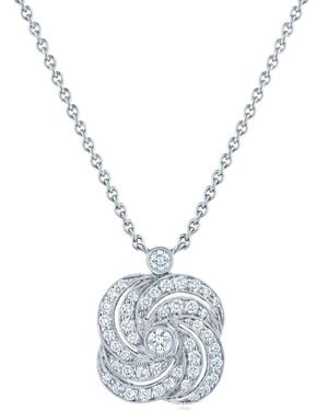 Kwiat Collar Splendor Clover Swirl en oro blanco de 18 ct con diamantes