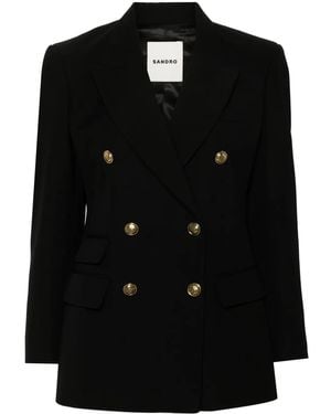 Sandro Blazer Met Dubbele Rij Knopen - Zwart