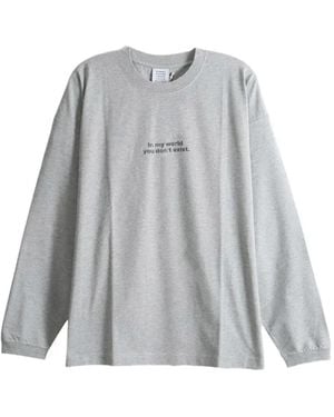 Vetements Slogan-Print Long-Sleeve T-Shirt - Grey