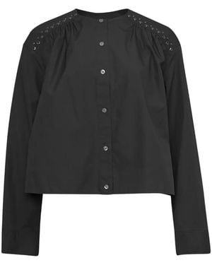 3.1 Phillip Lim Stud-Embellished Gathered Shirt - Black