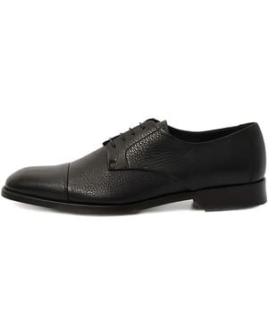 Canali Lace-Up Leather Shoes - Black