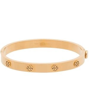 Tory Burch Logo-Detail Rigid Bracelet - Yellow