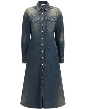 Fendi Robe En Jean Délavé - Blue