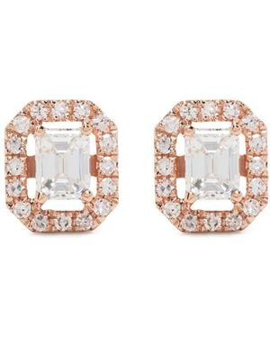 SHAY Pendientes Mini Me En Oro Rosa De 18Kt Con Diamante - Blanco