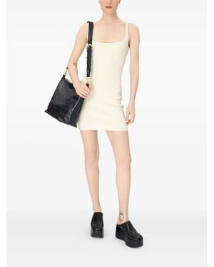 Marine Serre Monn-Jacquard Knitted Mini Dress - White
