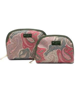 Etro Paisley-pattern Makeup Bag (set Of Two) - ピンク