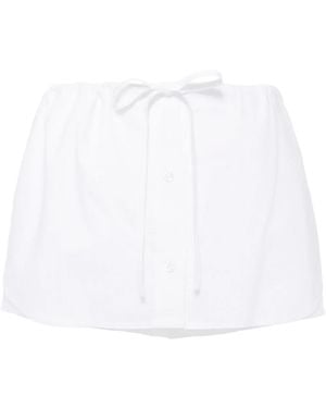 Alexander Wang Crystal-Embellished Cotton Skort - White