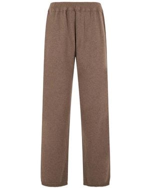 Moorer Knitted Track Trousers - Brown