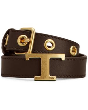 Tod's T-String Double-Wrap Bracelet - Brown