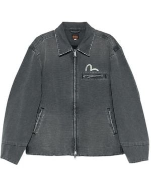 Evisu Graphic-Print Jacket - Gray