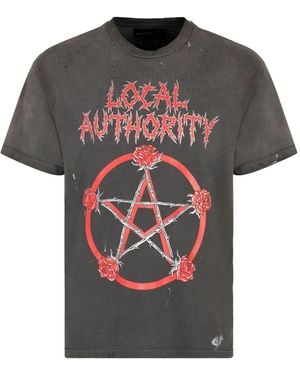 Local Authority Graphic-Printed Cotton T-Shirt - Black