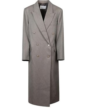 Frankie Shop Double-Breasted Long Coat - Grigio
