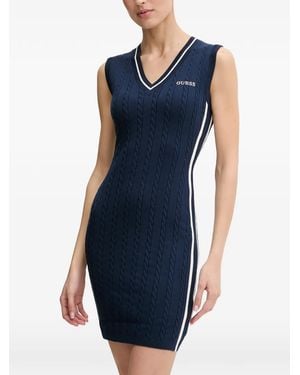 Guess Cable-Knit Sleeveless Mini Dress - Blue