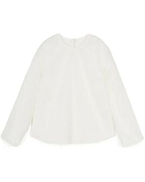 JNBY Fringe-Jacquard Long-Sleeve Top - White