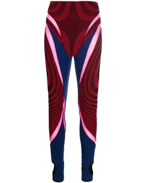 PAOLINA RUSSO Leggings Mit Kontrasteinsätzen - Rot