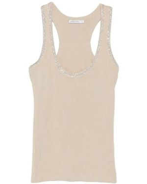 Patrizia Pepe Rhinestone-Embellished Tank Top - Natural