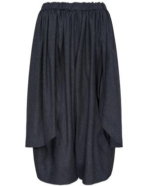 Comme des Garçons Draped Wool Tapered Trousers - Blue