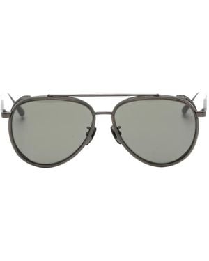 Linda Farrow Cortes Pilot-Frame Sunglasses - Grey