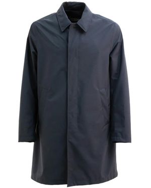Herno Point-Collar Coat - Blue