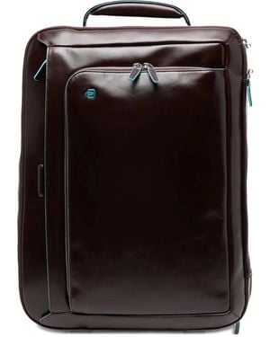 Piquadro Leather Wheeled Holdall - Black