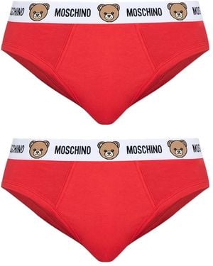 Moschino Slip Con Stampa (2 Pezzi) - Rosso