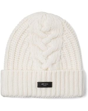 Jimmy Choo Yuki Beanie - White