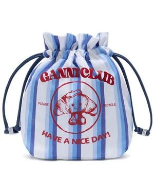Ganni Sac Seau Club À Rayures - Blue