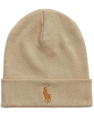 Polo Ralph Lauren Embroidered Cotton Hat - Natural
