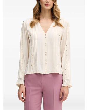 INTROPIA Camisa Bordada Con Botones - Blanco