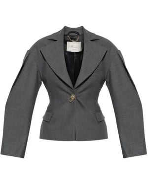Blumarine Jacke Mit Löwenkopf-Knopf - Grau