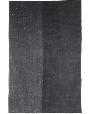 Faliero Sarti Sequin-Embellished Fringed Scarf - Grey