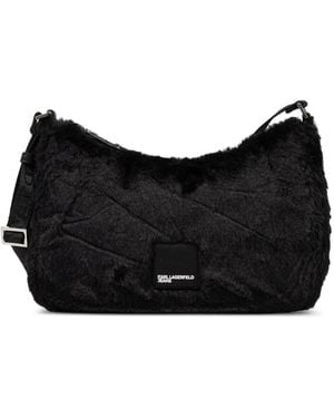 Karl Lagerfeld Faux-fur Cross Body Bag - Black
