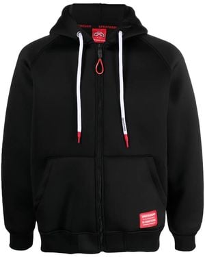 Sprayground Logo-Print Zip-Up Hoodie - Black