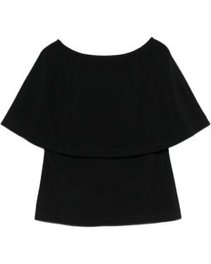 Liviana Conti Detachable-Sleeve Top - Black