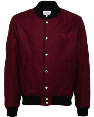 Maison Kitsuné Bomber Con Ricamo - Rosso