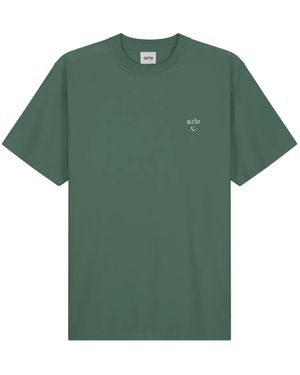 Arte' Embroidered-Logo Cotton T-Shirt - Green