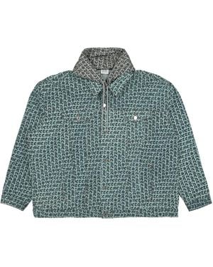 Vetements Monogram-Print Jacket - Blue