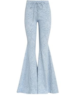 Amir Slama X Astrid Floral-Jacquard Drawstring Trousers - Blue