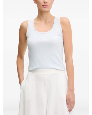 Sportalm Ribbed-Knit Rhinestone-Embellished Tank Top - White