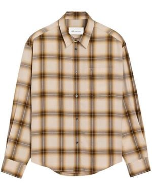 Ami Paris Chemise Carreaux Carreaux Ami De Cœur En Toile - Neutre
