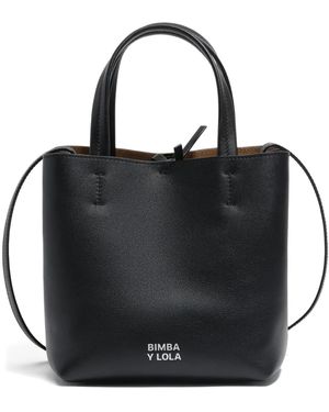 Bimba Y Lola Small Chihuahua Leather Top-Handles Tote Bag - Black