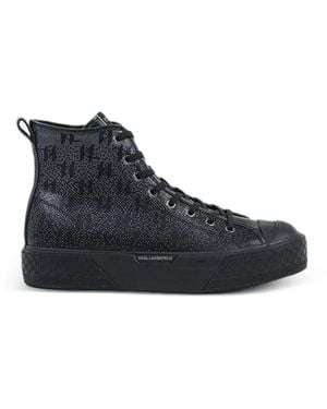 KARL LAGERFELD High-Top Logo Trainers - Blue