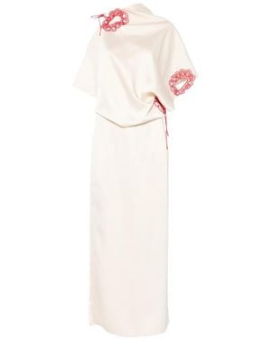 Litkovskaya Embroidered Draped Top - White