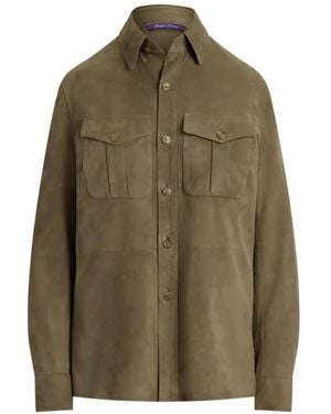 Ralph Lauren Chemise Boutonnée En Daim - Green