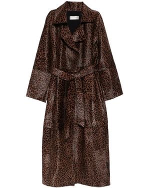Nour Hammour Manteau Althea À Taille Ceinturée - Marron