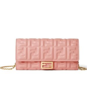 Fendi Ff-Motif Chain Shoulder Bag - Pink