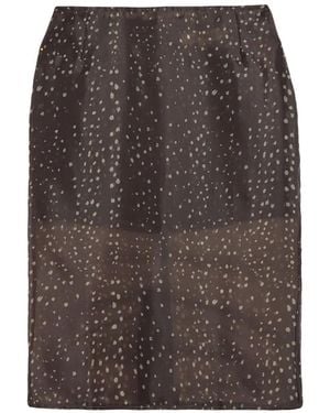 Apparis Tyra Organza Straight Midi Skirt - Black
