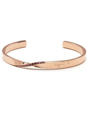 agnès b. Twist-Detail Stainless Steel Bangle - White